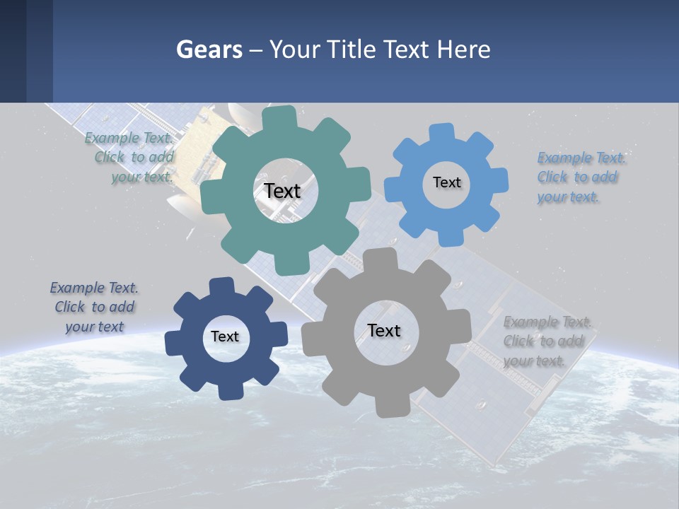 An Image Of A Satellite In Space With The Earth In The Background PowerPoint Template