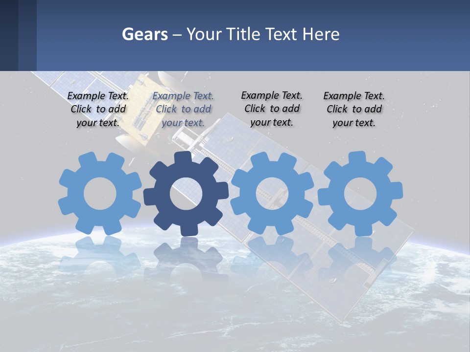 An Image Of A Satellite In Space With The Earth In The Background PowerPoint Template