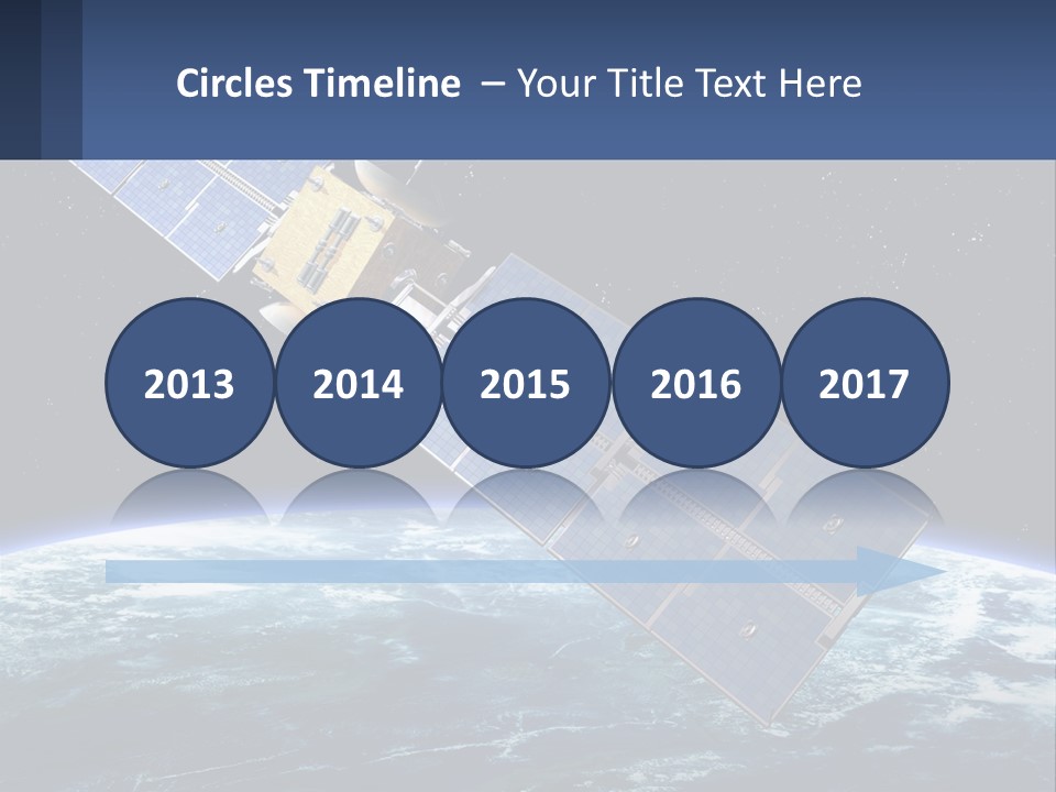 An Image Of A Satellite In Space With The Earth In The Background PowerPoint Template