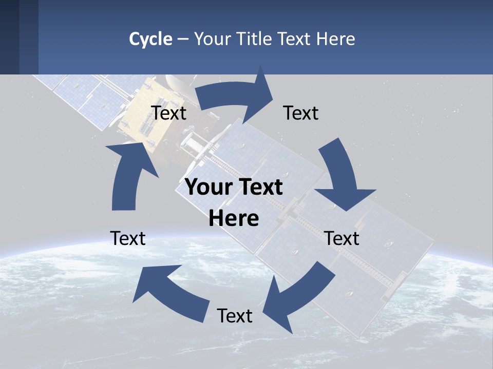 An Image Of A Satellite In Space With The Earth In The Background PowerPoint Template