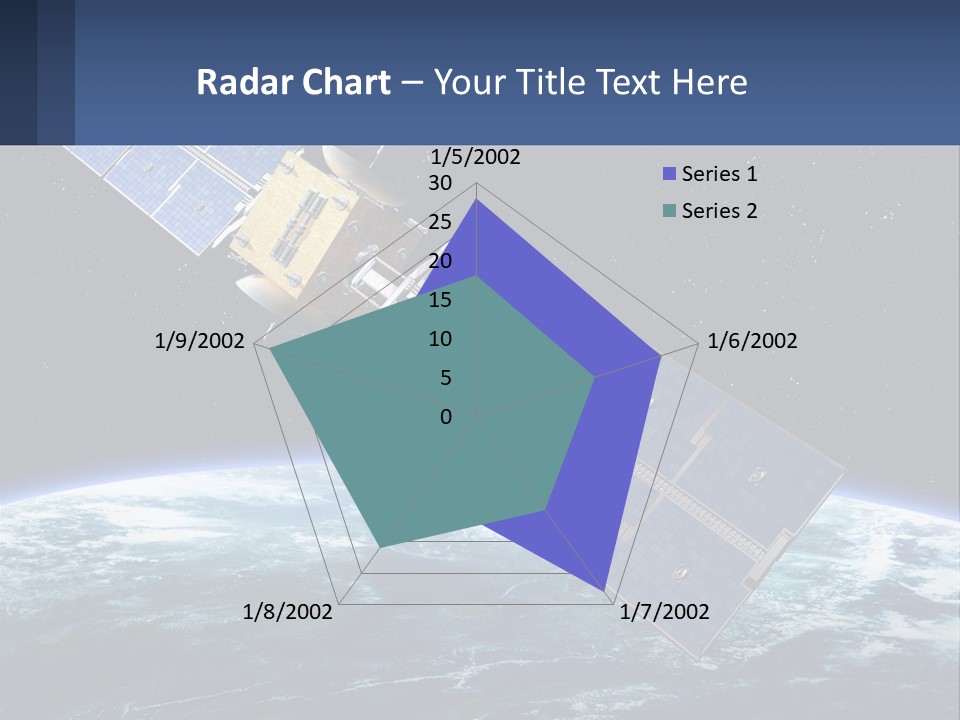 An Image Of A Satellite In Space With The Earth In The Background PowerPoint Template