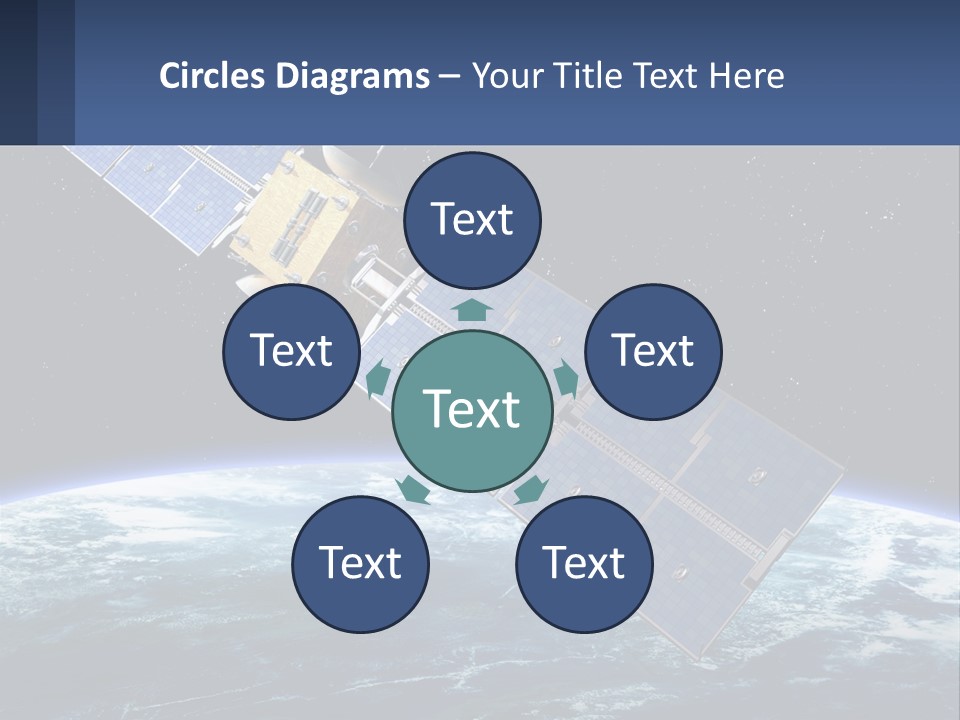 An Image Of A Satellite In Space With The Earth In The Background PowerPoint Template