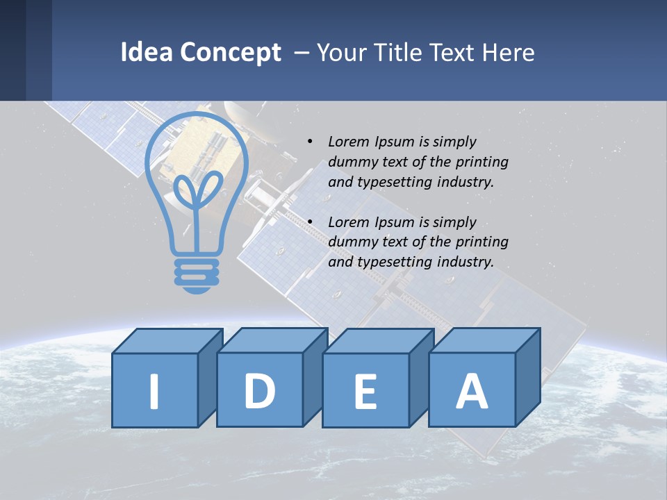 An Image Of A Satellite In Space With The Earth In The Background PowerPoint Template
