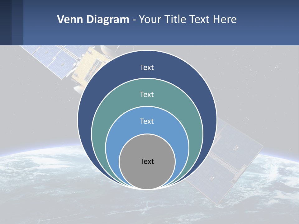An Image Of A Satellite In Space With The Earth In The Background PowerPoint Template