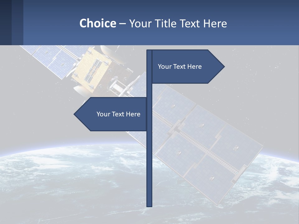 An Image Of A Satellite In Space With The Earth In The Background PowerPoint Template