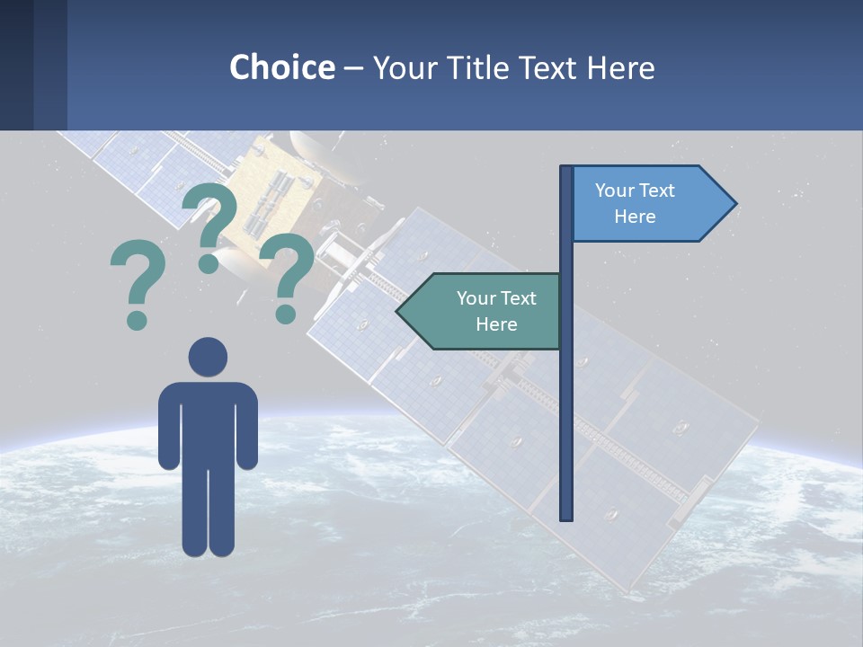 An Image Of A Satellite In Space With The Earth In The Background PowerPoint Template