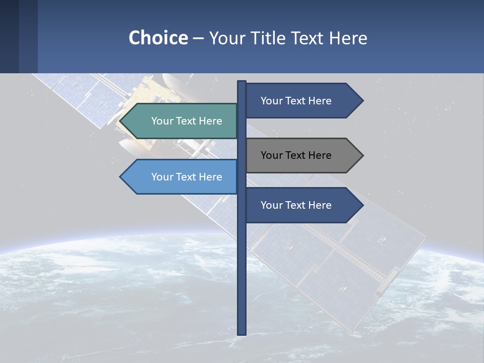 An Image Of A Satellite In Space With The Earth In The Background PowerPoint Template