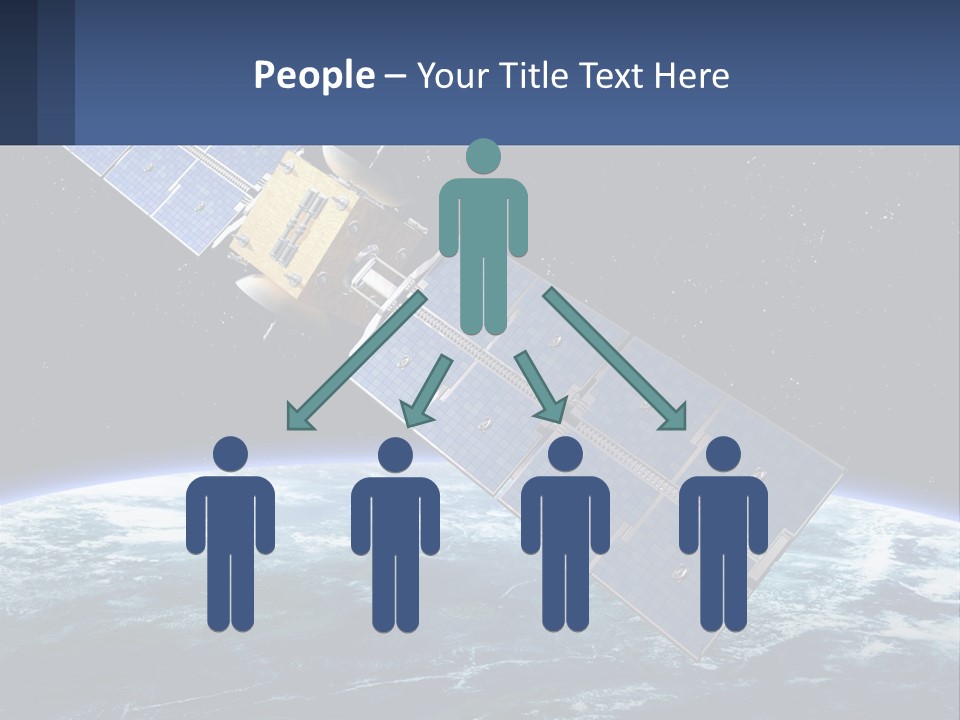 An Image Of A Satellite In Space With The Earth In The Background PowerPoint Template