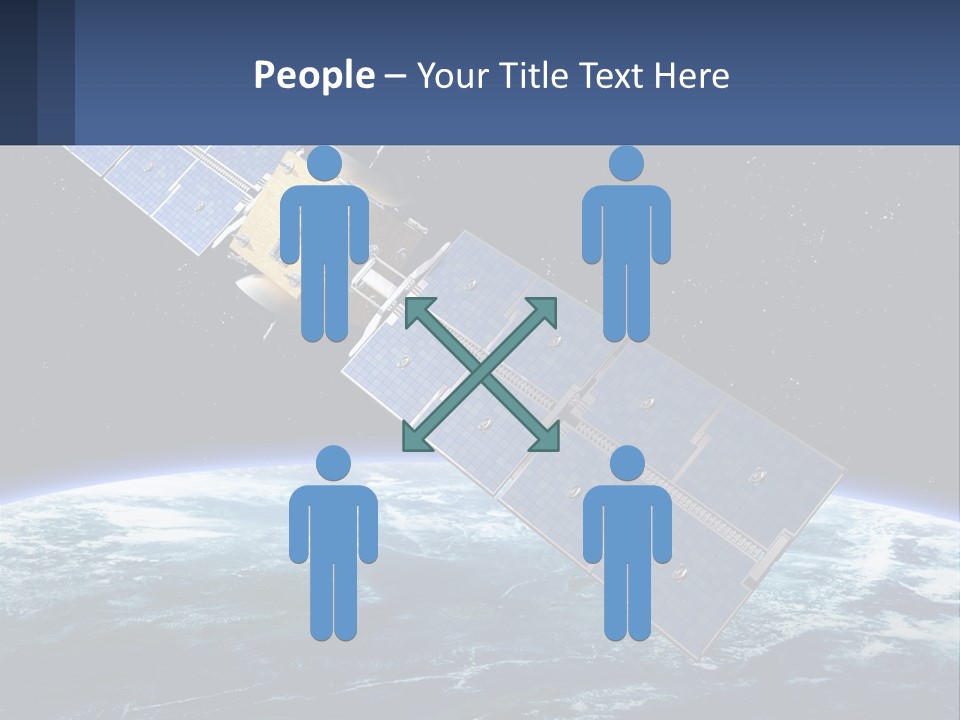 An Image Of A Satellite In Space With The Earth In The Background PowerPoint Template