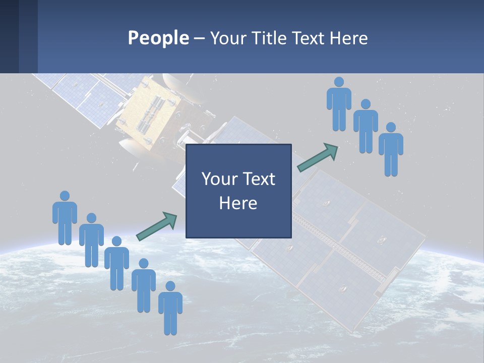 An Image Of A Satellite In Space With The Earth In The Background PowerPoint Template