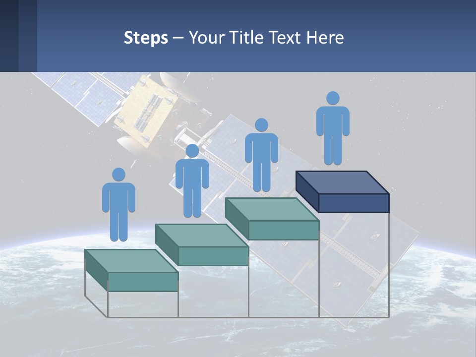 An Image Of A Satellite In Space With The Earth In The Background PowerPoint Template