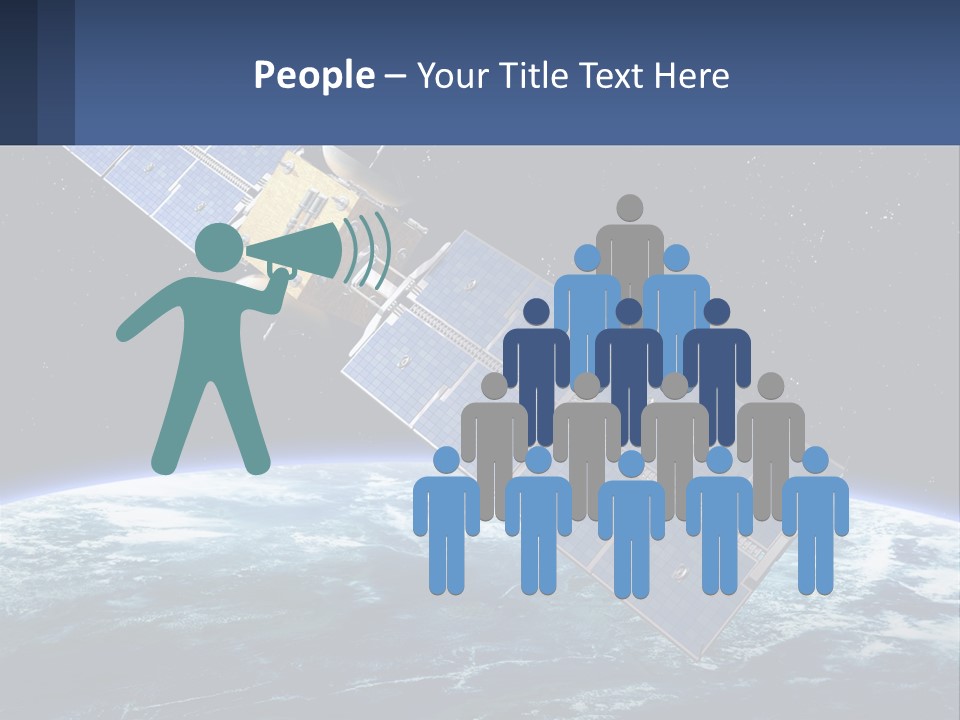 An Image Of A Satellite In Space With The Earth In The Background PowerPoint Template