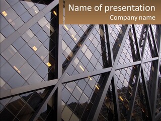 A Building With A Lot Of Windows In It PowerPoint Template