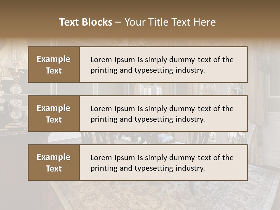 A Formal Dining Room With A Chandelier And Table PowerPoint Template