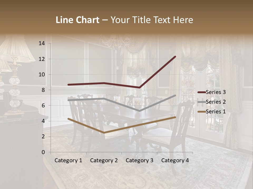 A Formal Dining Room With A Chandelier And Table PowerPoint Template