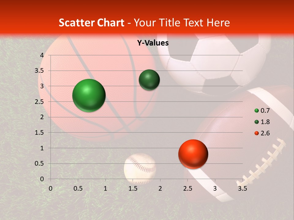 Three Sports Balls And A Basketball On The Grass PowerPoint Template