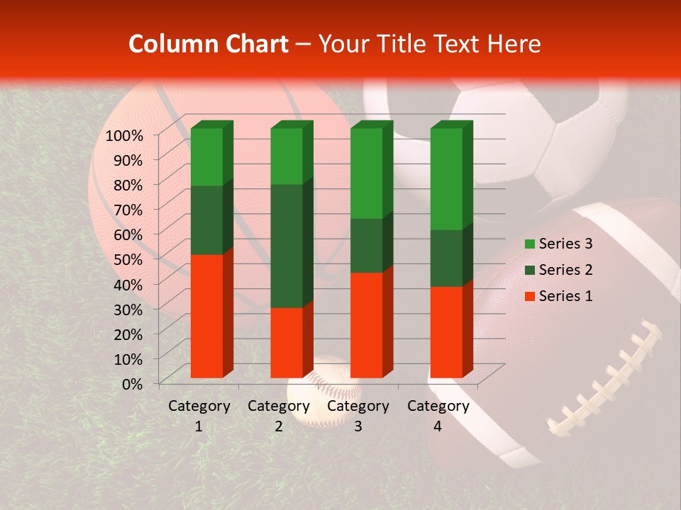 Three Sports Balls And A Basketball On The Grass PowerPoint Template