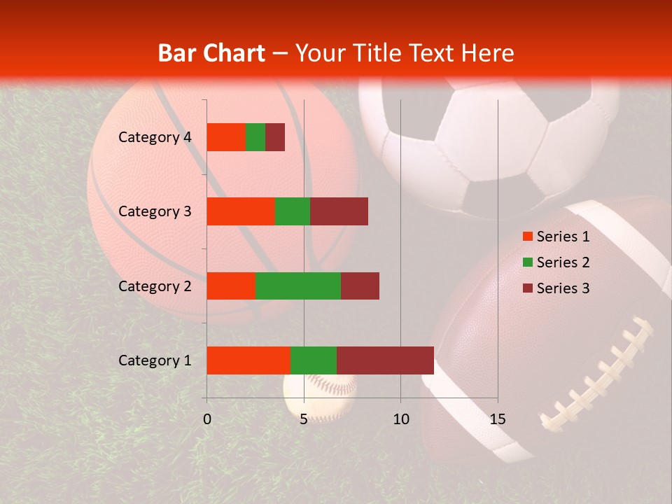 Three Sports Balls And A Basketball On The Grass PowerPoint Template