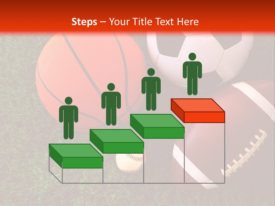 Three Sports Balls And A Basketball On The Grass PowerPoint Template