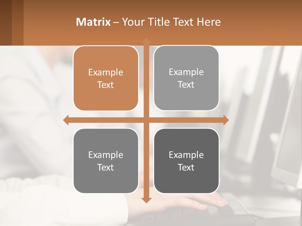 A Group Of People Working On Computers In A Row PowerPoint Template