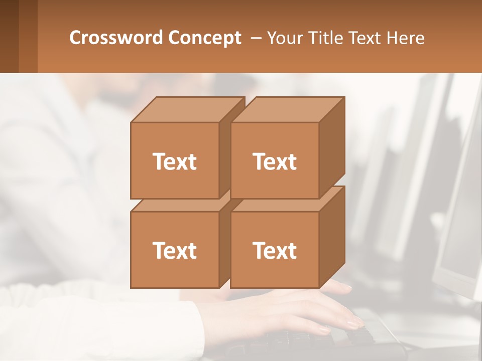 A Group Of People Working On Computers In A Row PowerPoint Template