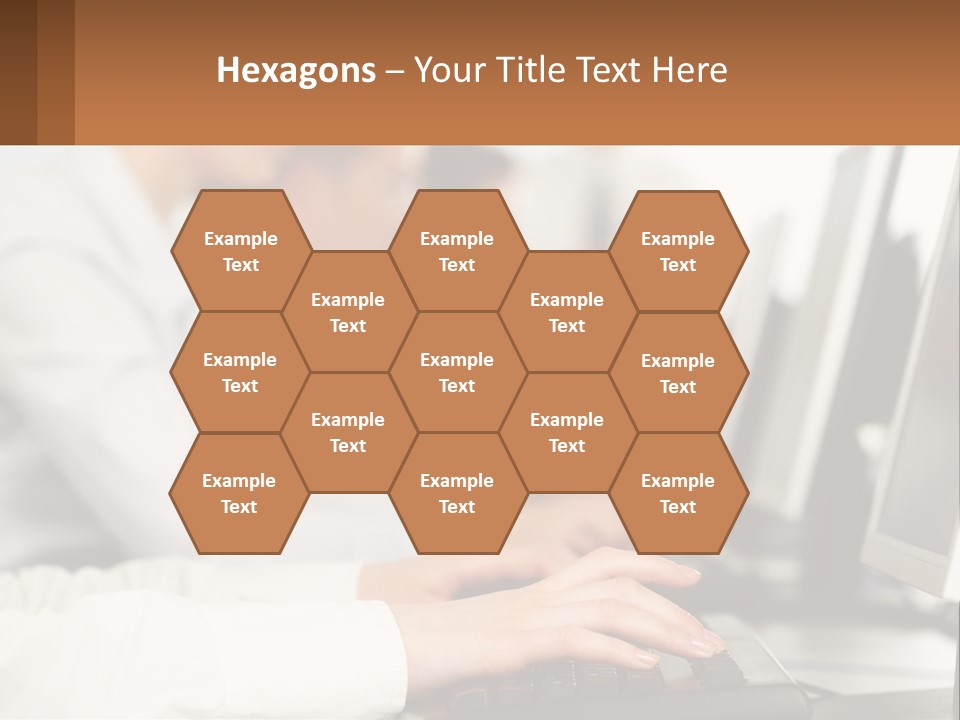 A Group Of People Working On Computers In A Row PowerPoint Template
