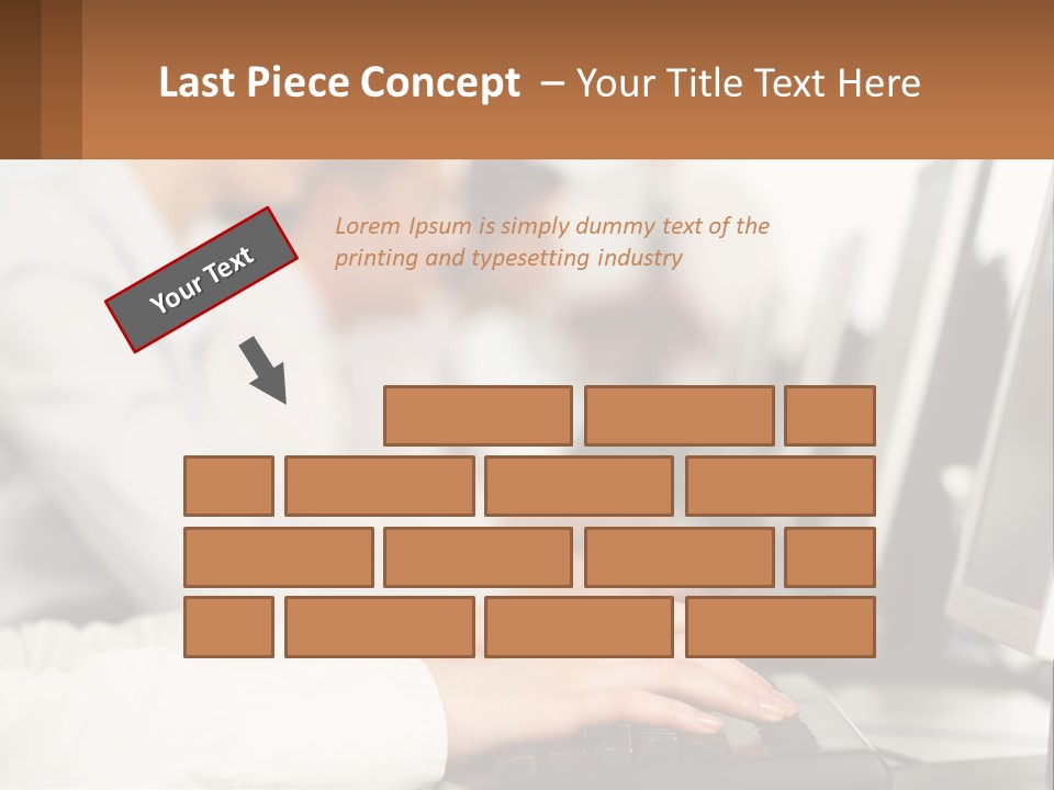 A Group Of People Working On Computers In A Row PowerPoint Template