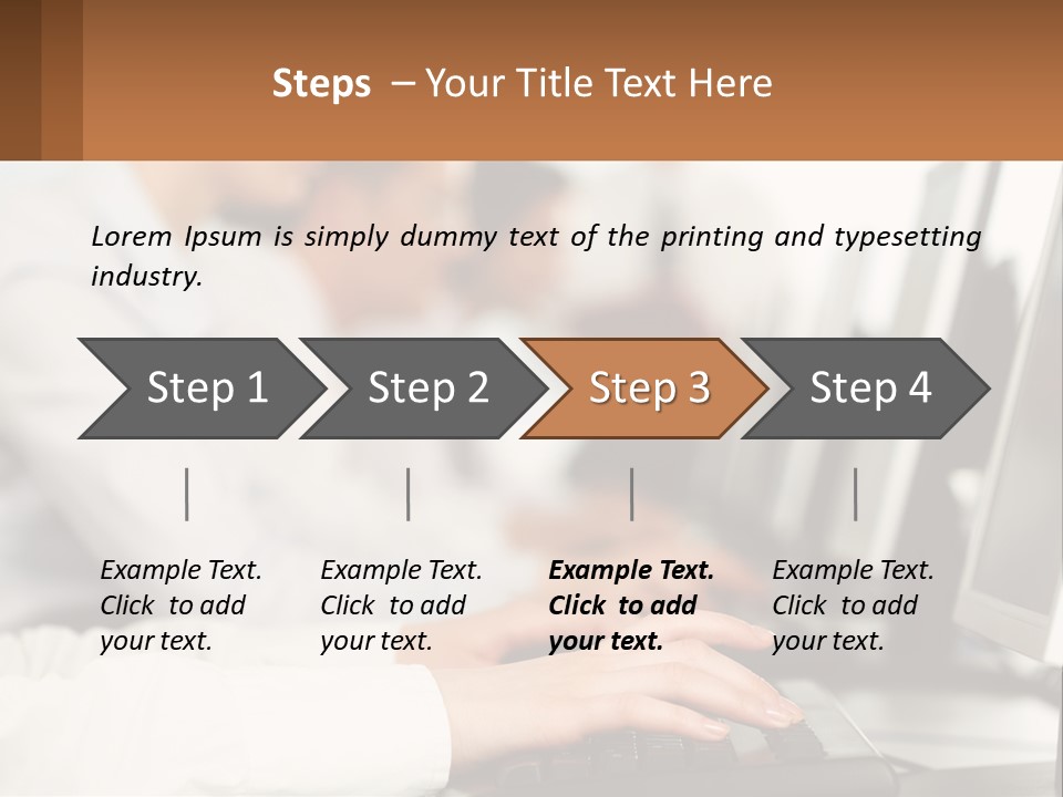 A Group Of People Working On Computers In A Row PowerPoint Template