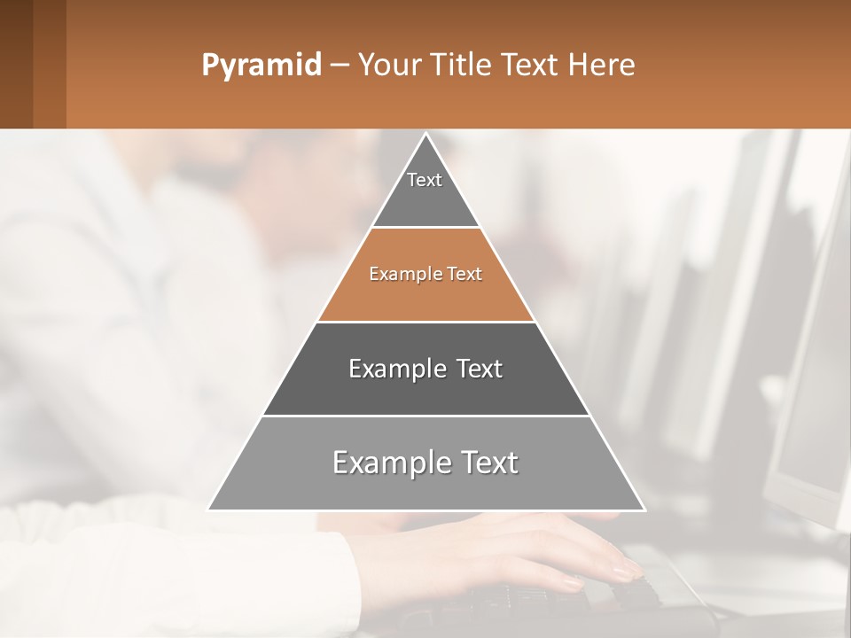 A Group Of People Working On Computers In A Row PowerPoint Template