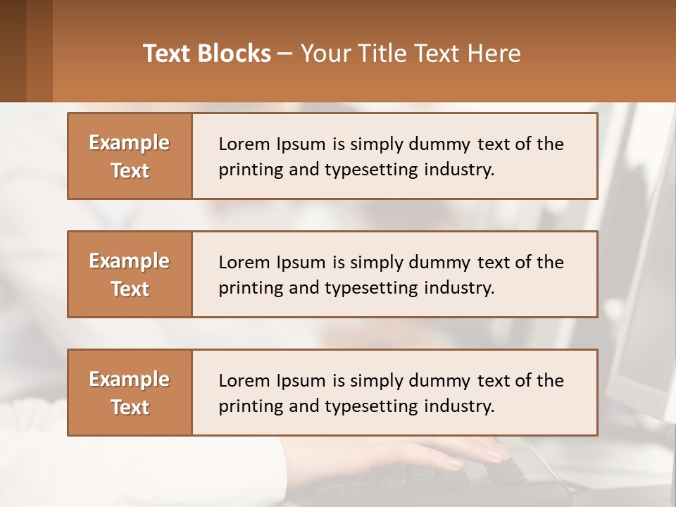 A Group Of People Working On Computers In A Row PowerPoint Template