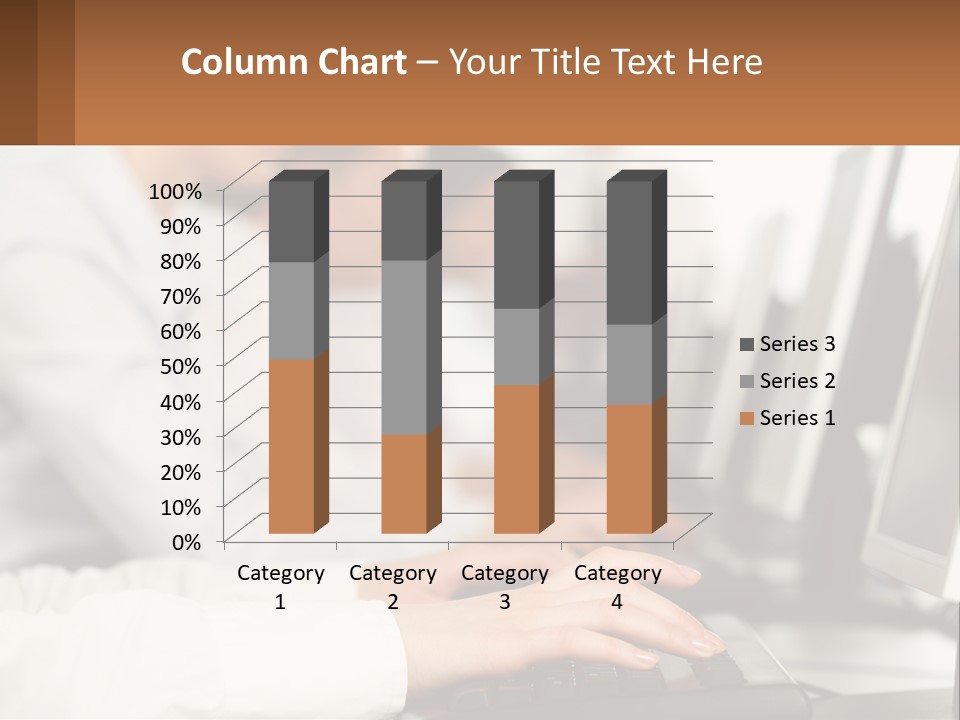 A Group Of People Working On Computers In A Row PowerPoint Template
