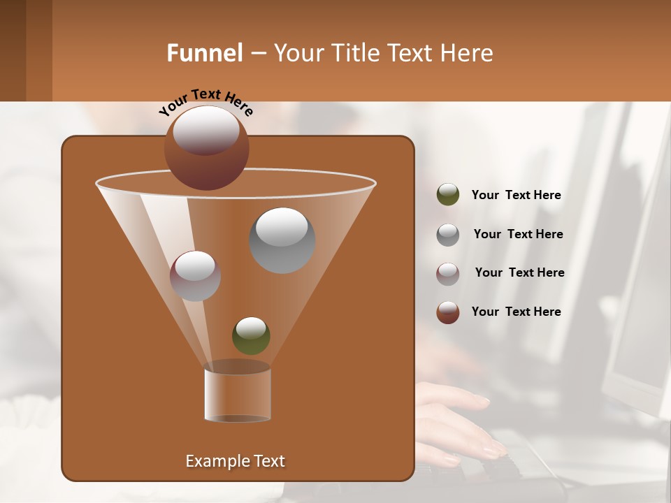 A Group Of People Working On Computers In A Row PowerPoint Template