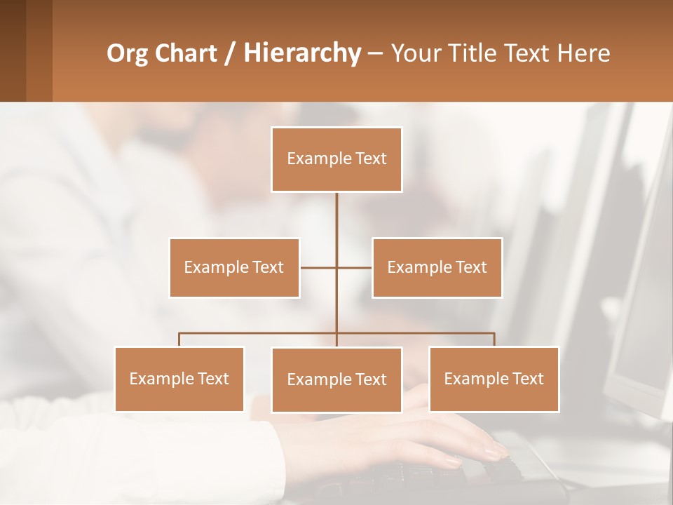 A Group Of People Working On Computers In A Row PowerPoint Template