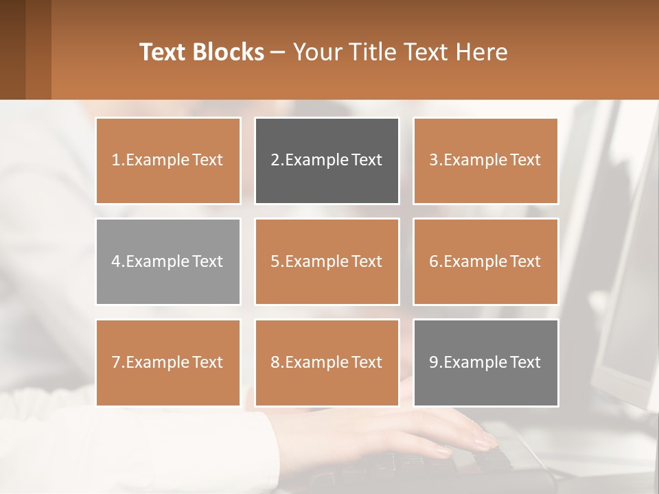A Group Of People Working On Computers In A Row PowerPoint Template