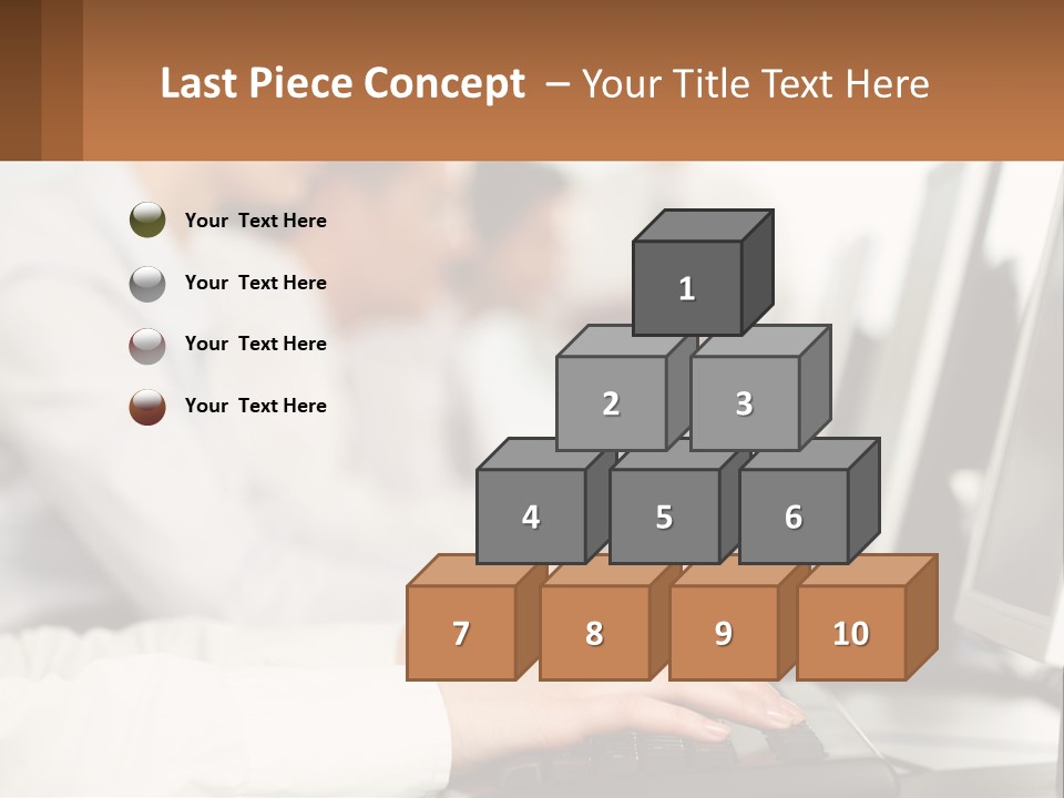 A Group Of People Working On Computers In A Row PowerPoint Template