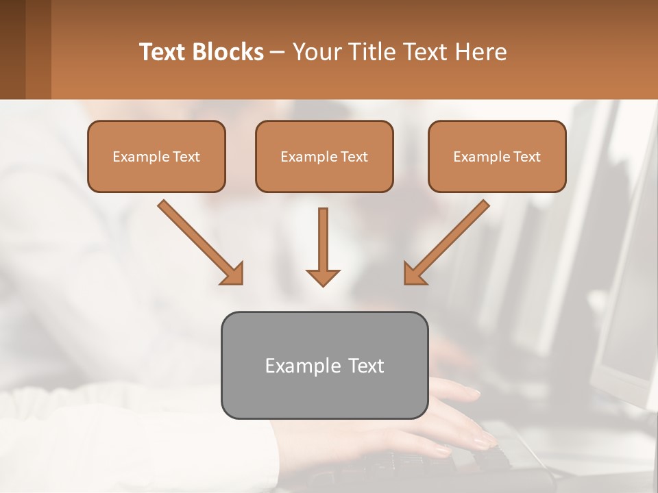 A Group Of People Working On Computers In A Row PowerPoint Template