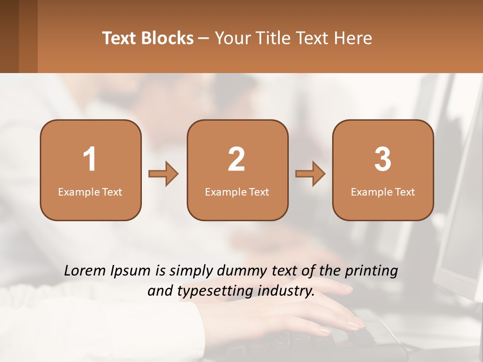 A Group Of People Working On Computers In A Row PowerPoint Template