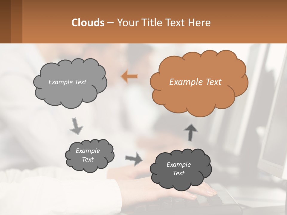 A Group Of People Working On Computers In A Row PowerPoint Template