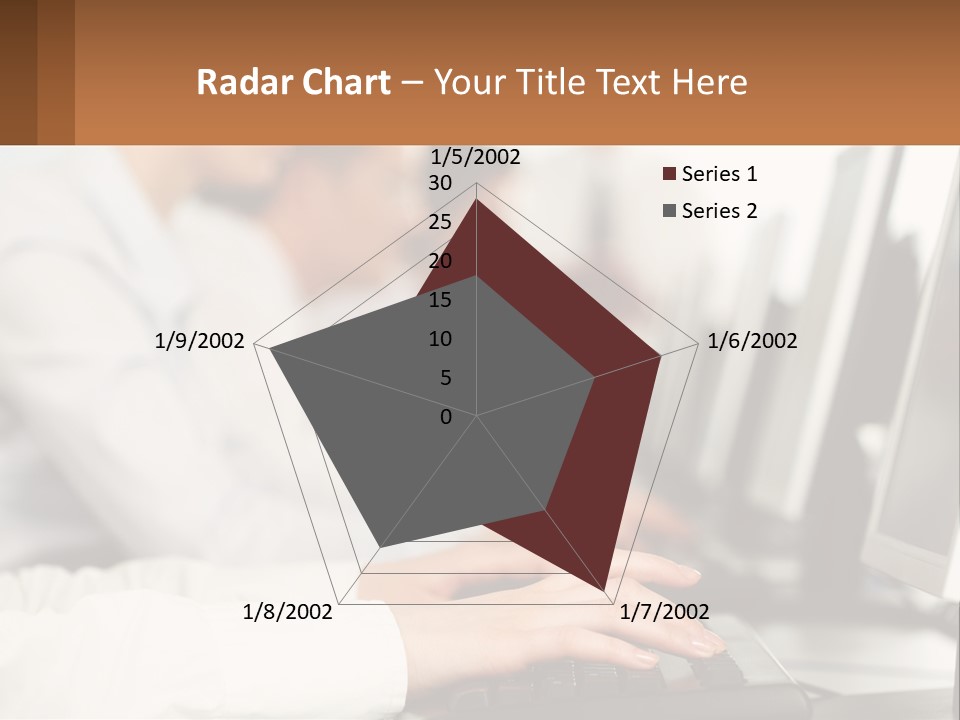 A Group Of People Working On Computers In A Row PowerPoint Template