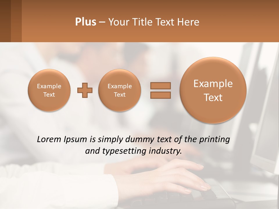 A Group Of People Working On Computers In A Row PowerPoint Template