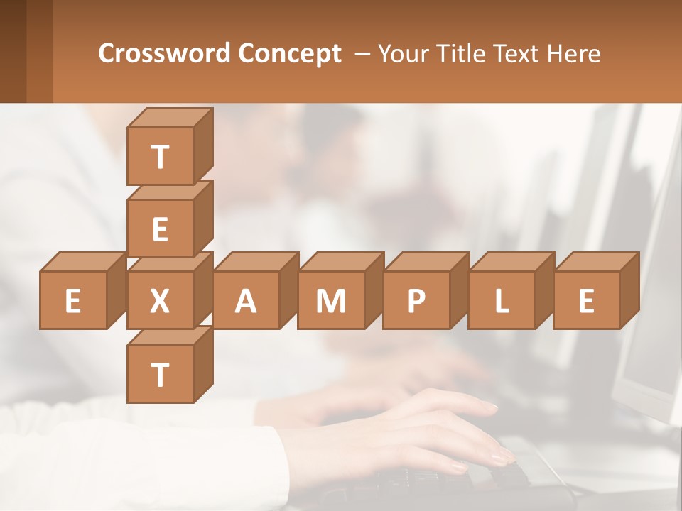 A Group Of People Working On Computers In A Row PowerPoint Template