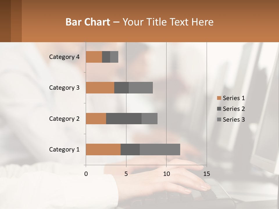 A Group Of People Working On Computers In A Row PowerPoint Template