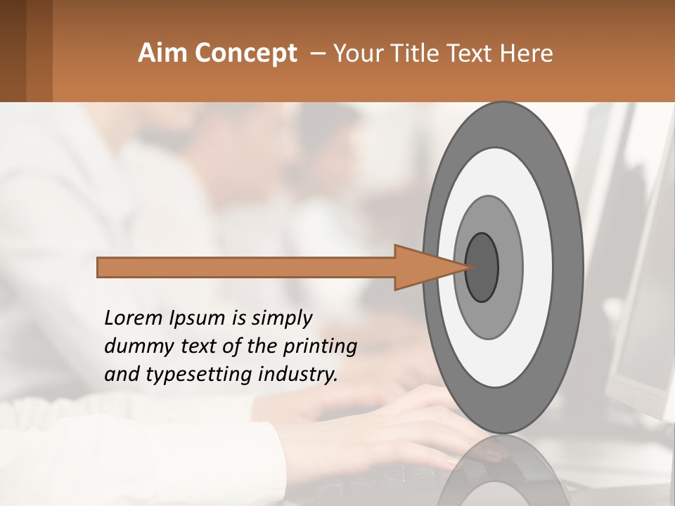 A Group Of People Working On Computers In A Row PowerPoint Template