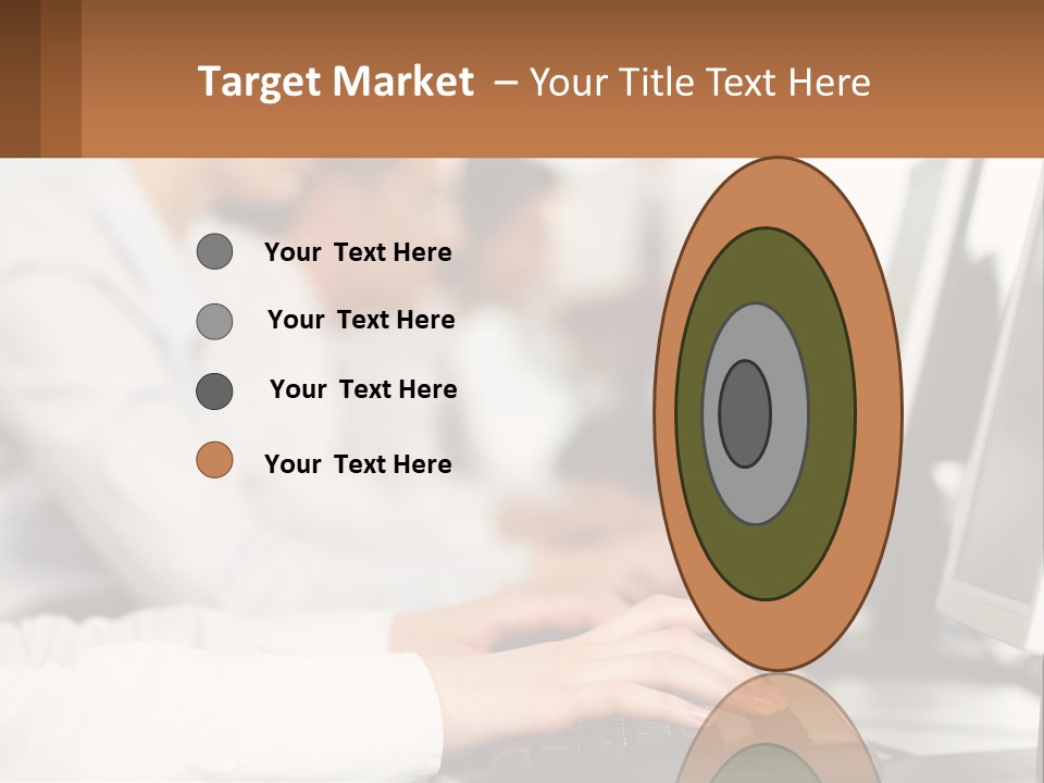 A Group Of People Working On Computers In A Row PowerPoint Template