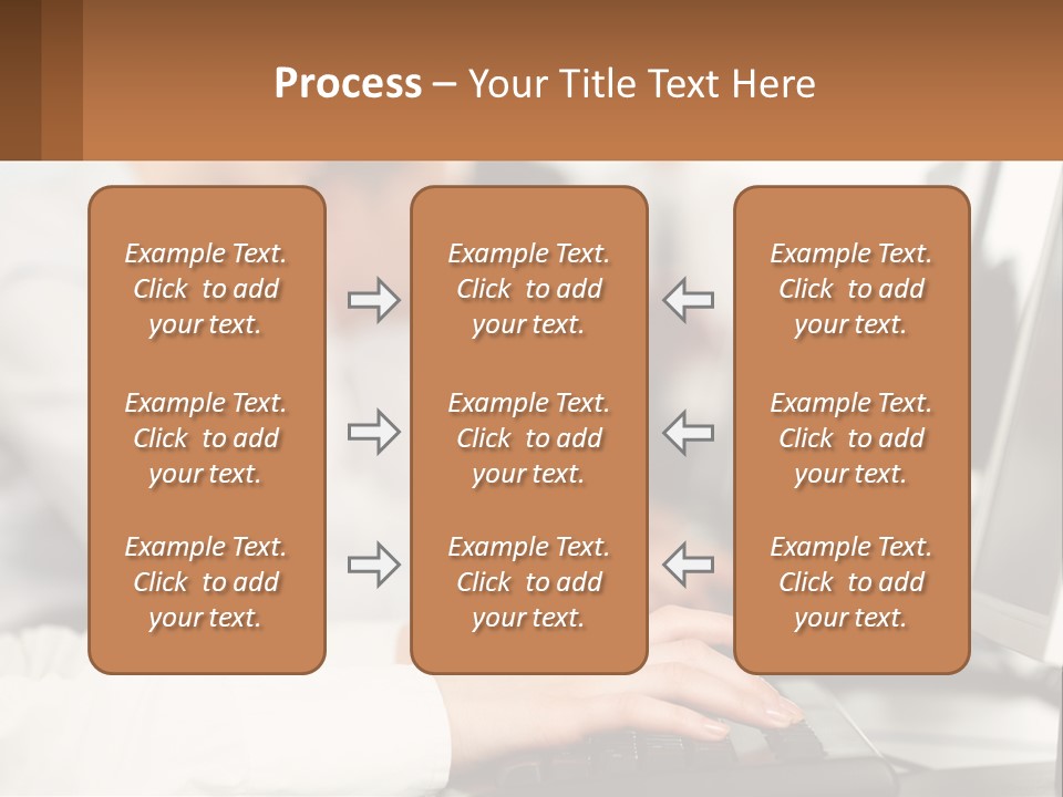A Group Of People Working On Computers In A Row PowerPoint Template