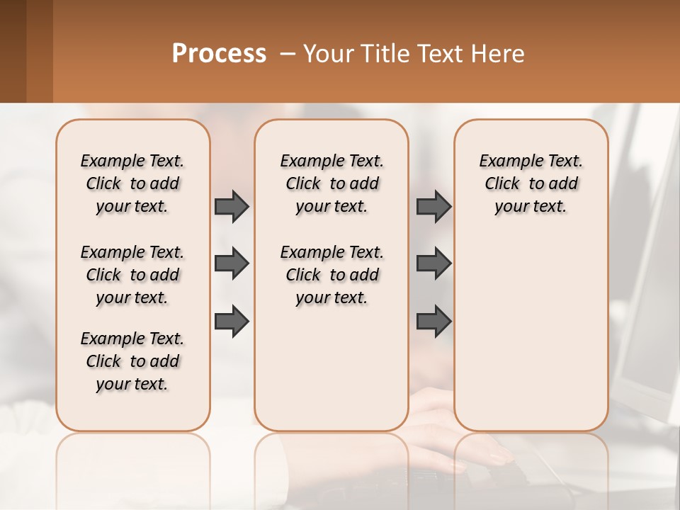 A Group Of People Working On Computers In A Row PowerPoint Template