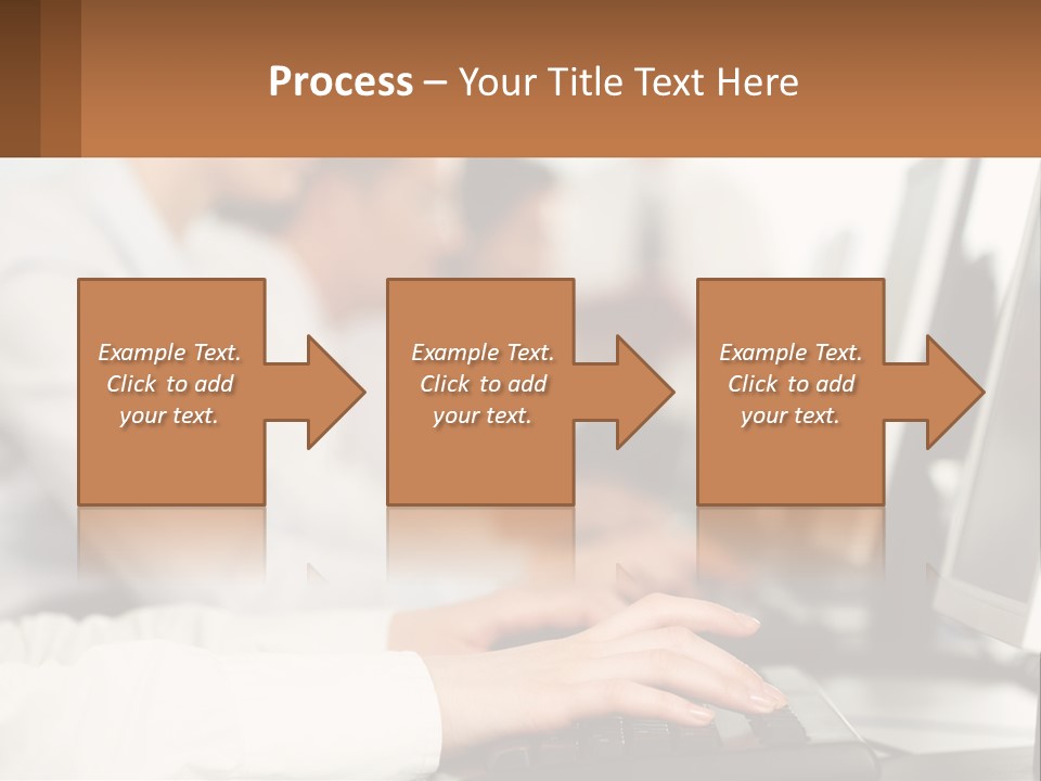 A Group Of People Working On Computers In A Row PowerPoint Template