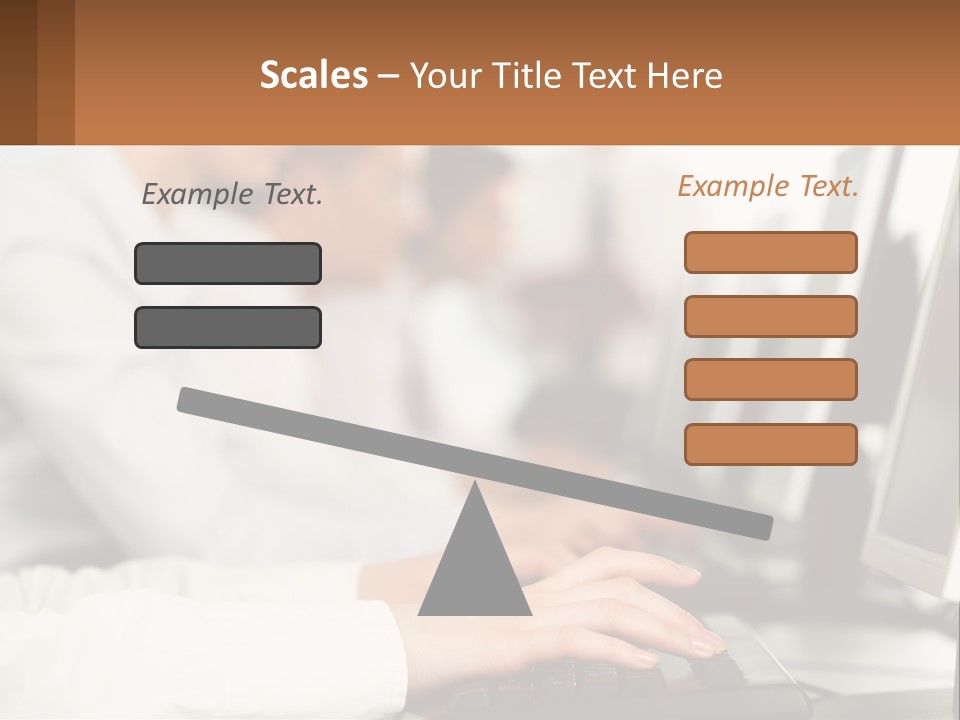 A Group Of People Working On Computers In A Row PowerPoint Template