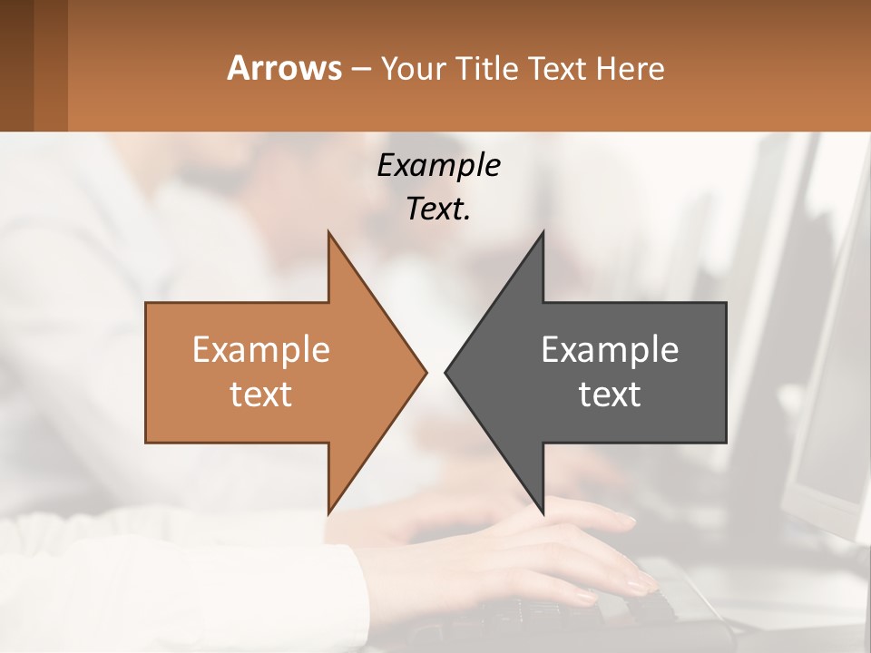 A Group Of People Working On Computers In A Row PowerPoint Template