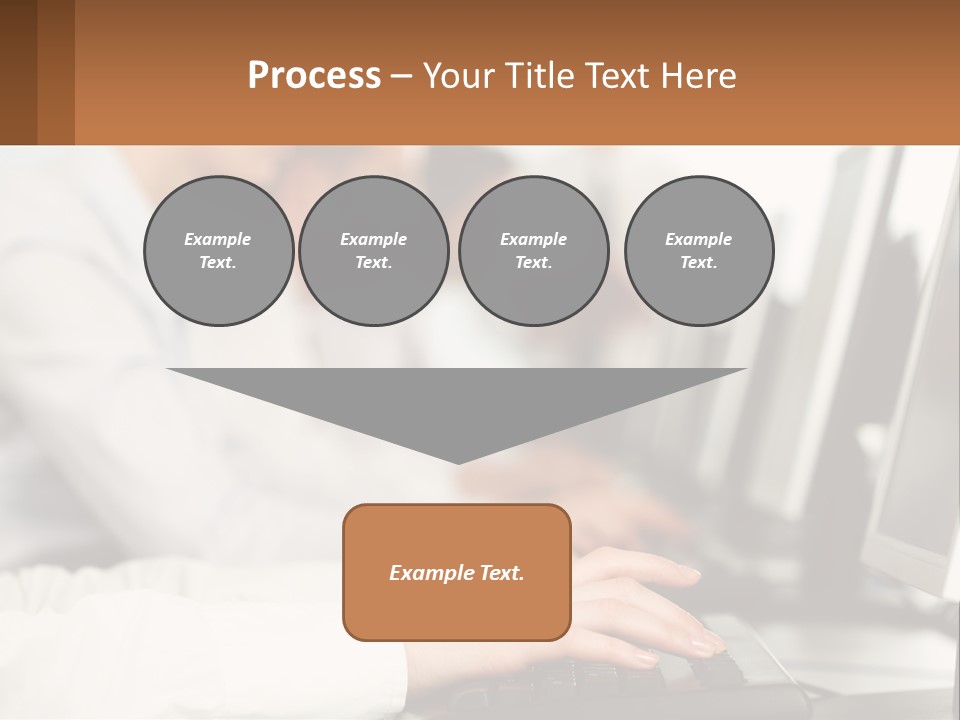 A Group Of People Working On Computers In A Row PowerPoint Template
